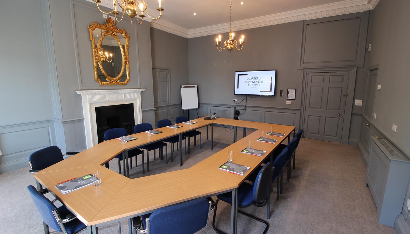 The Conference Room at Bedale Hall set up for a Business Meeting. 